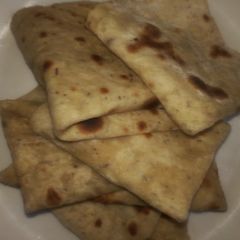 A picture of Okara(soya bean chap) pitta bread.