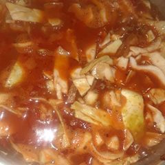 A picture of Unstuffed Cabbage Roll Soup.