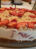 Tarta de queso con fresas