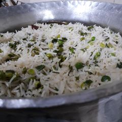 A picture of Lehsuni Pulao.