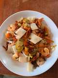 Gnocchis de riz aux légumes et crevettes