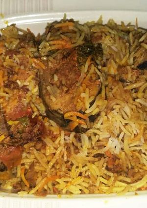 A picture of Fish Biryani.