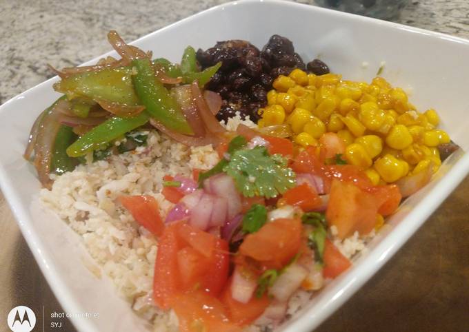 Easiest Way to Prepare Super Quick Homemade Chipotle Cauliflower Rice Burrito Bowl