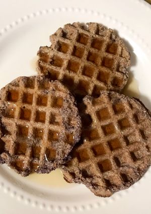 A picture of Low Carb (Keto- Friendly) Fiber Waffle Pancakes.