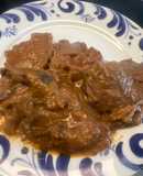 Vedella rostida amb bolets (recepta yaya Cristina modificada per Iván)