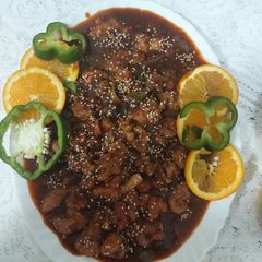 A picture of Orange chicken/- yummy tasty and healthy nutrition recipe.