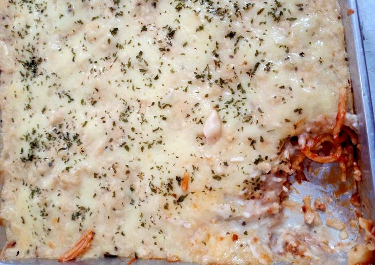 Cara Membuat Baked Spaghetti Bolognese With Bechamel Sauce By Mommy Nona Yang Nikmat