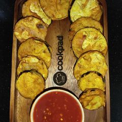 A picture of Brinjal (began) ky Pakora.