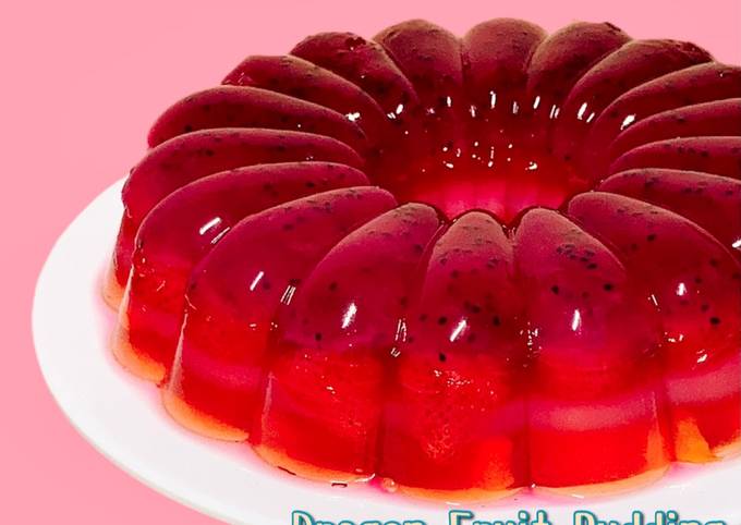 Pudding Buah Naga Takjil Simple dan Sehat