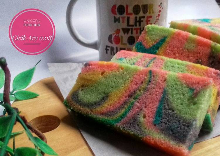 Bumbu Membuat Unicorn cake putih telur, Enak