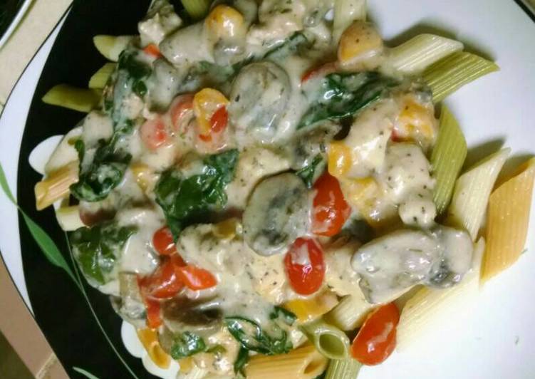 Recipe of Yummy Chicken Vegetable Alfredo