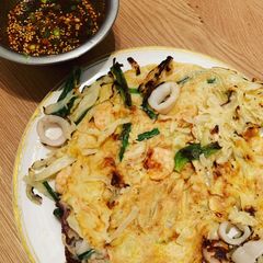 A picture of Korean Seafood Savory Pancake.