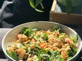 Roast Cauliflower/Veg Salad with Tahini Dressing