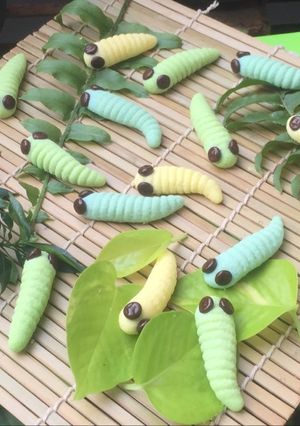 Foto resep Pastel Rainbow Caterpillar Cookies 🌈🐛(Cookies Ulat)