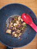 Verduras con pollo al wok