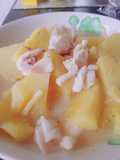 Fresh pineapple and squid