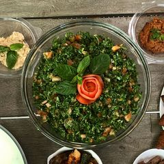 A picture of Tabbouleh - Lebanese parsley salad.