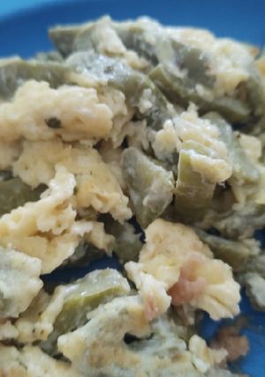 Una foto de Huevo revuelto con Nopales