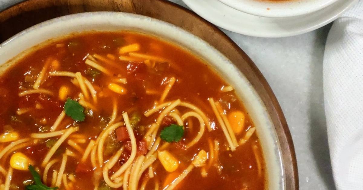 Tomato Vegetable Noodle Soup Recipe By Swati Cookpad