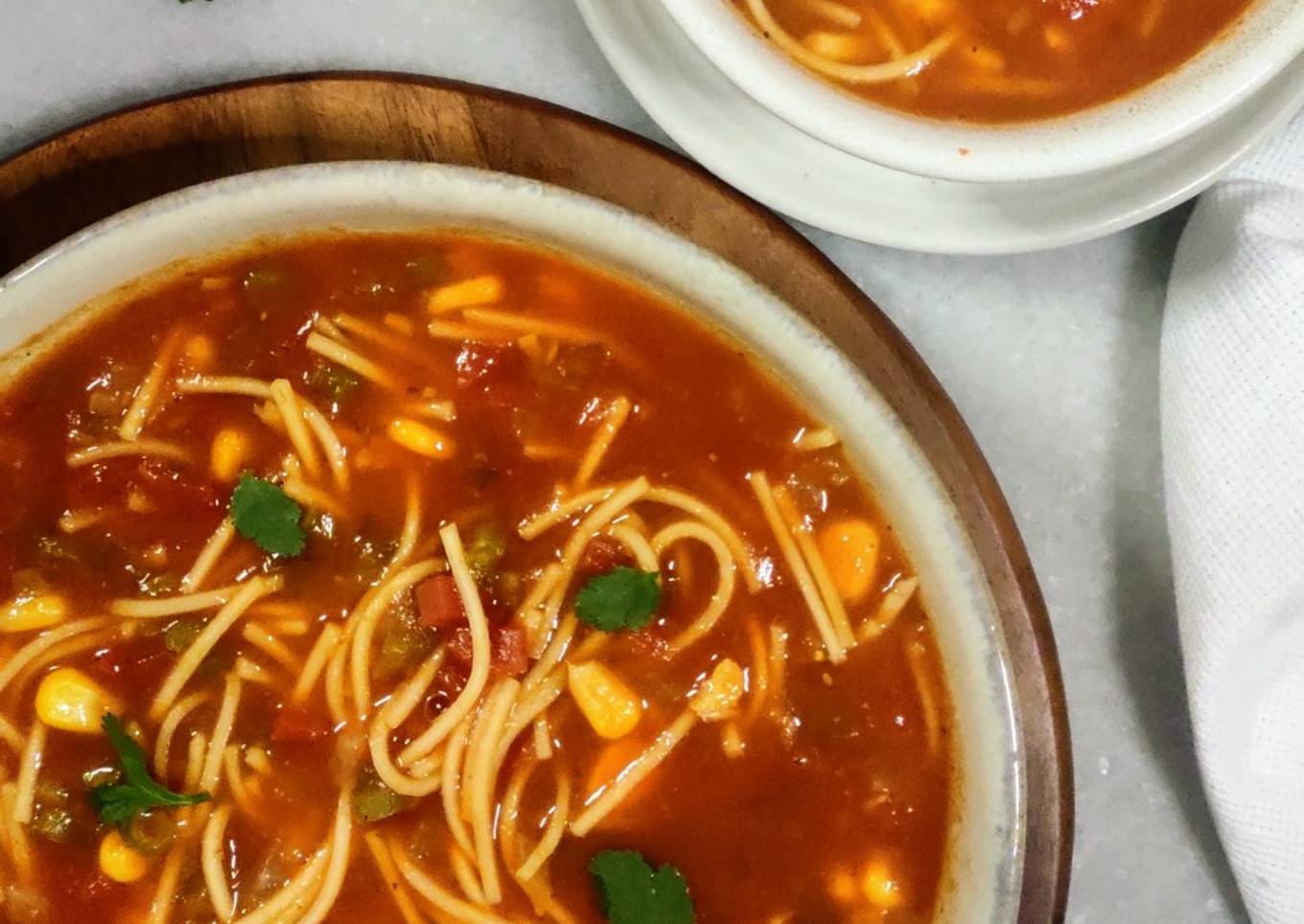 Tomato Vegetable Noodle soup