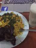 Ugba with fried snail and coconut milk