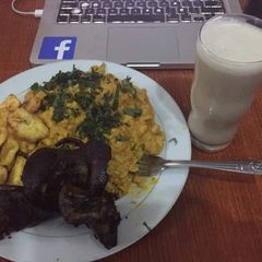 Ugba with fried snail and coconut milk A picture of Ugba with fried snail and coconut milk.