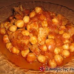 Pork with chickpeas from Sfakia A picture of Pork with chickpeas from Sfakia.