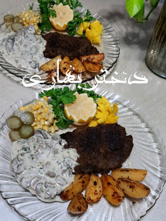 عکسی از دستور استیک گوشت با سس قارچ