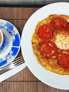 A picture of Tomato Cheese Omelette 🍅🧀 (10 minute Recipe).