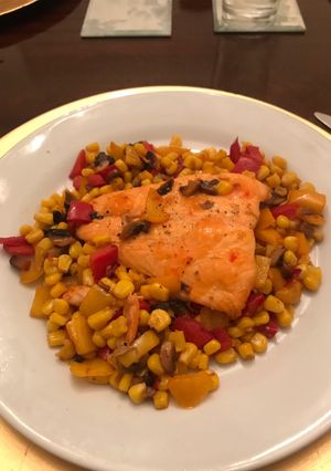 A picture of Sweet chilli salmon.