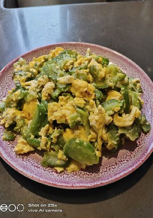 A picture of Bittergourd with Egg.