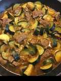Stewed Beef with Onions, Zucchini, and Paprika