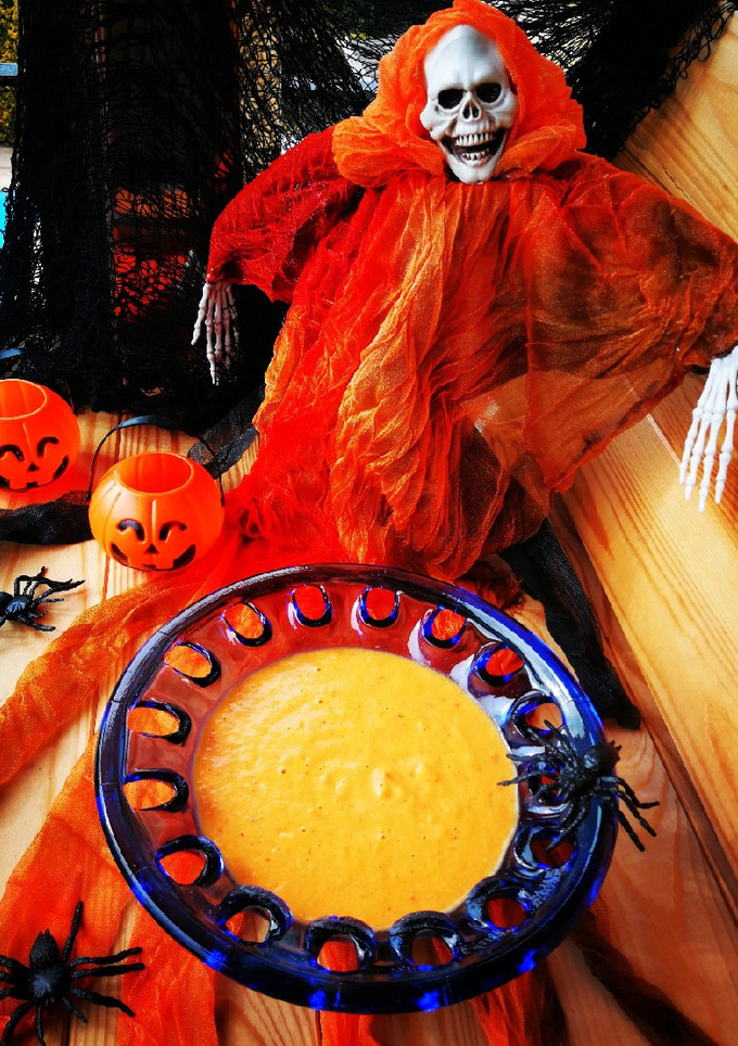 Una foto de Crema de calabaza con arroz