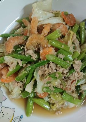 รูปของ ผัดผักกุ้งแห้งหมูสับ