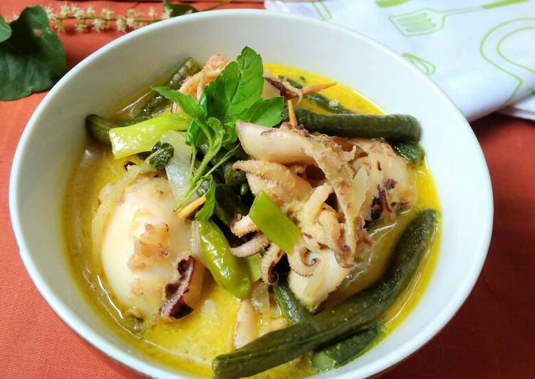 Resep Gulai Sotong Bumbu Kuning yang simpel