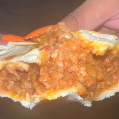 A picture of Beef Bean Cheese Burrito.