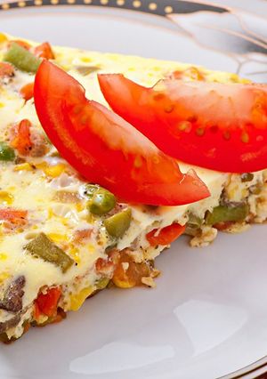 صورة لوصفة طريقة عمل عجه بالخضار مقليه