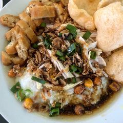 Indonesian Bubur Ayam - Chicken Congee A picture of Indonesian Bubur Ayam - Chicken Congee.