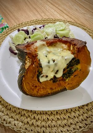 Una foto de Zapallo relleno de espinaca