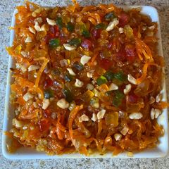 A picture of Carrot and walnut halwa (vegan).