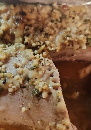 A picture of Slow Cooker Parmesan Honey Pork Roast.