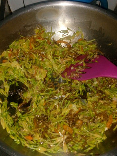 Foto resep 41. Tumis bunga pepaya dengan teri