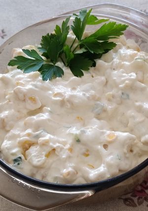 Tavaszi vegyes majonézes saláta recept fotója