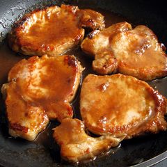 A picture of Pan-fried Marinated Pork Steaks.