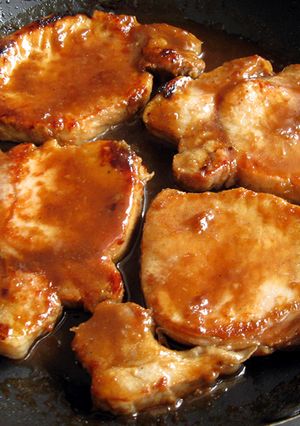 A picture of Pan-fried Marinated Pork Steaks.