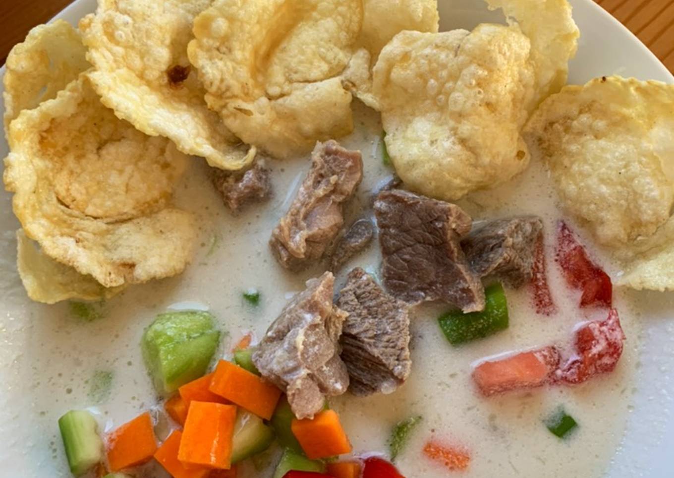 Soto betawi tanpa bawang merah