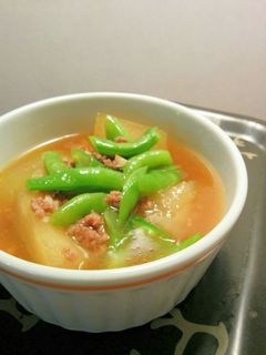Foto resep Sup Labu Buncis dengan Daging Cincang