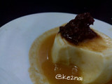milk pudding with palm sugar sauce and chocolate