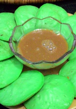 Foto resep serabi pandan kuah kinca