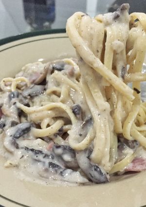 Foto resep Pasta with Smoked Beef and Mushroom Creamy Sauce